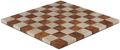 Worldwise Imports: Caramel & Cream Leatherette Chessboard 14.5''